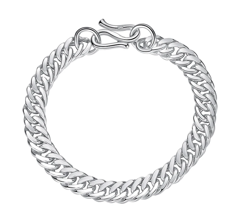 Настоящее чистое серебро 990 пробы браслет Chilopod Мода Панк ручной цепи для мужчин