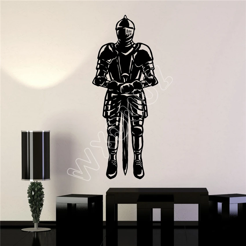 

WXDUUZ Vinyl Wall Decal Medieval Knight Boy Room Warrior Stickers Murals Wall Sticker Poster Wall Decals B168