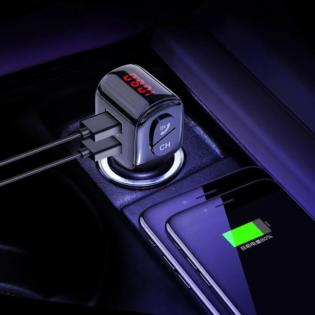 Автомобильный беспроводной передатчик fm-радио адаптер USB двойное Bluetooth зарядное