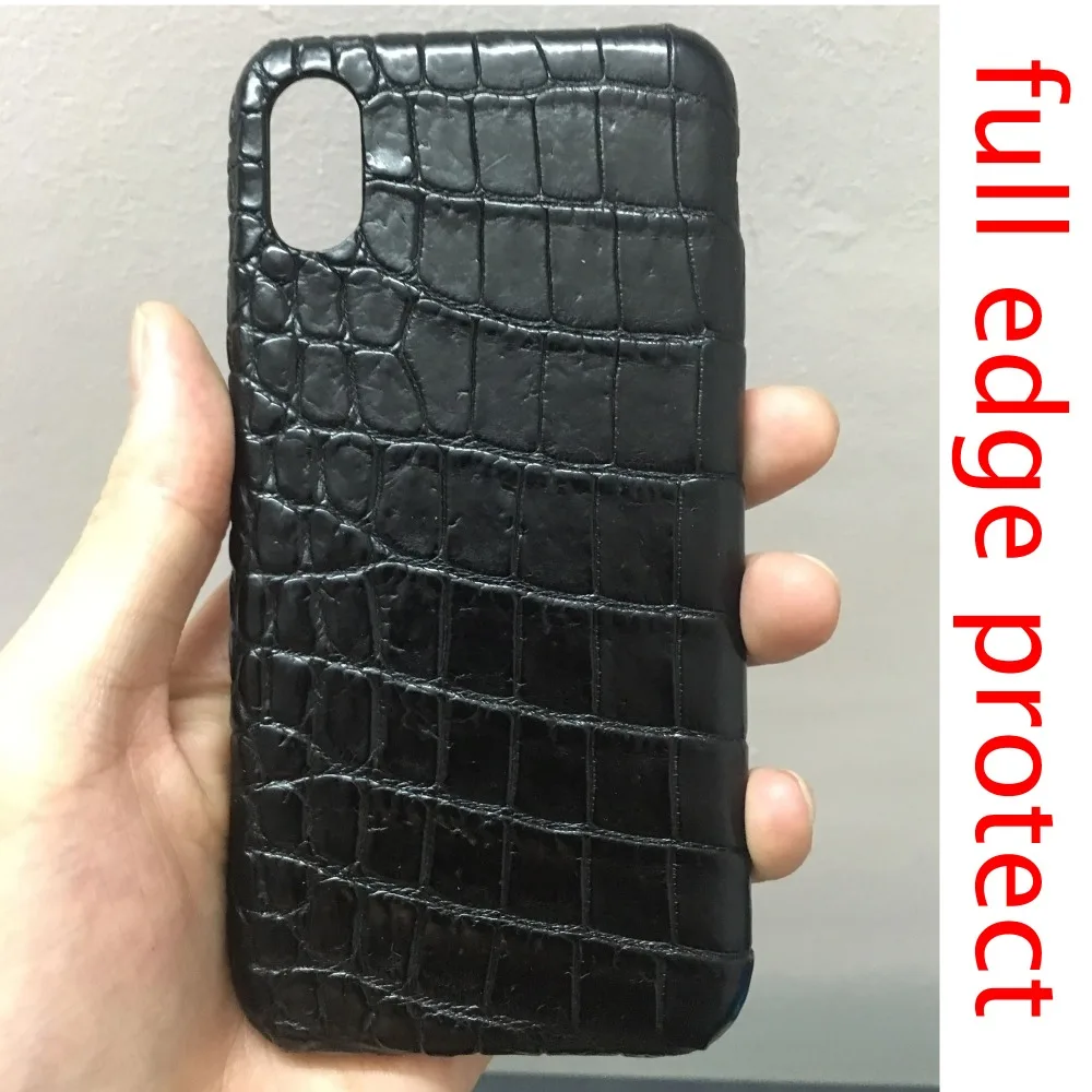Защитный чехол с полным краем для iPhone X 5 8 дюйма из натуральной крокодиловой кожи