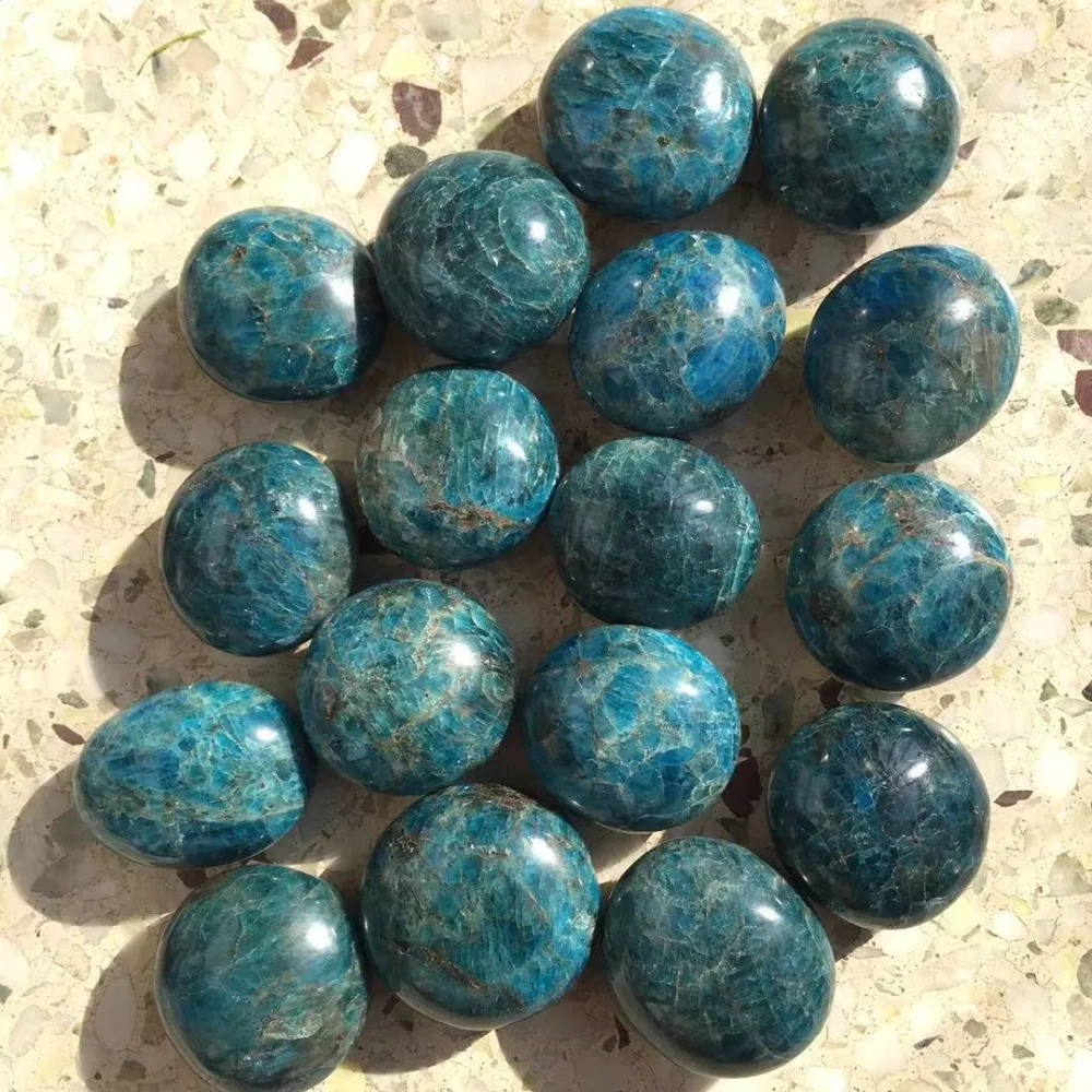 1PCS Natural Blue Apatite Crystal Gemstone Reiki Healing Chakra Freeform Polished Palm Stone Wholesale | Дом и сад