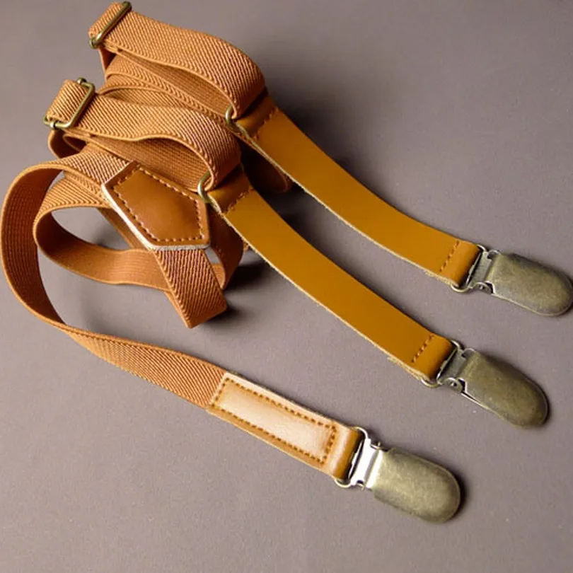 Твердые Винтаж подтяжки с зажимы 2017 эластичные штаны Подтяжки для Мужские