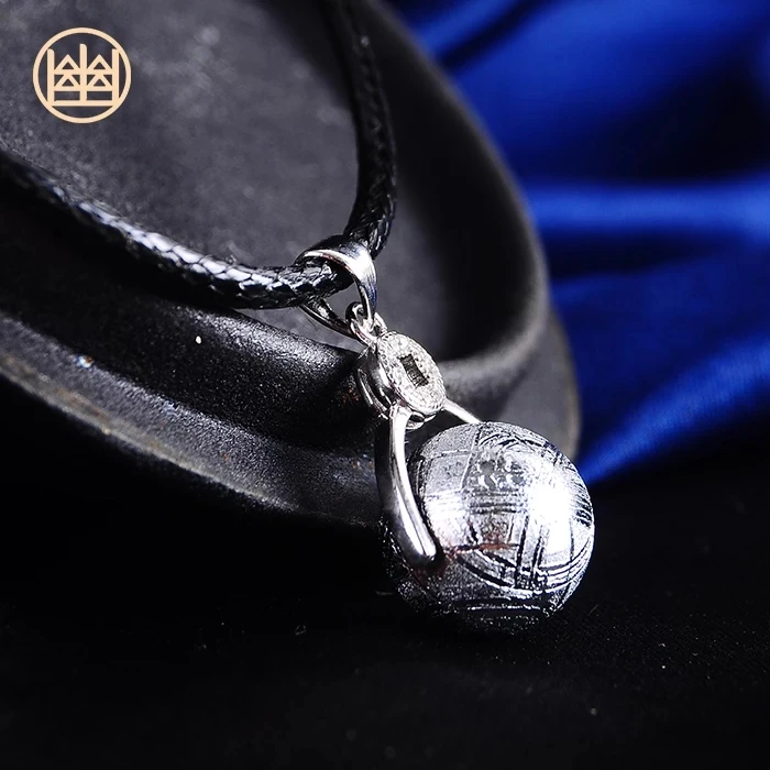 Подлинная Gibeon Железный метеорит шар круглая Сфера Moldavite мощное женское и мужское ожерелье 10 мм 12 мм модное ювелирное изделие кулон AAAAA