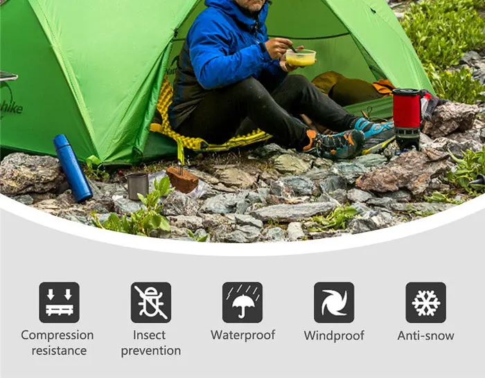 Naturehike палатка обновленная звезда река палатка Сверхлегкая 2 человека 4 сезона 20D силиконовая палатка с бесплатным ковриком NH17T012-T