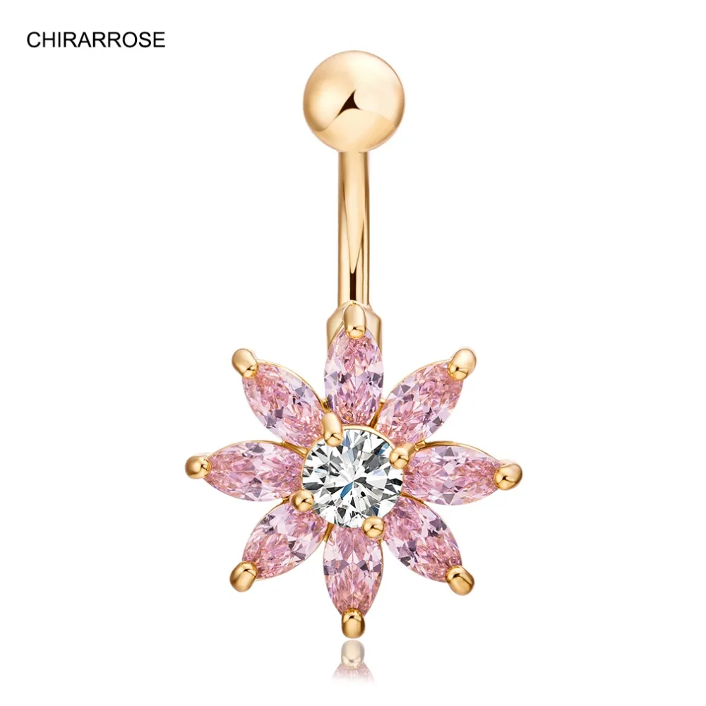 Модные платья с цветочками присинг для тела Crystal Bell пупка живота ювелирные