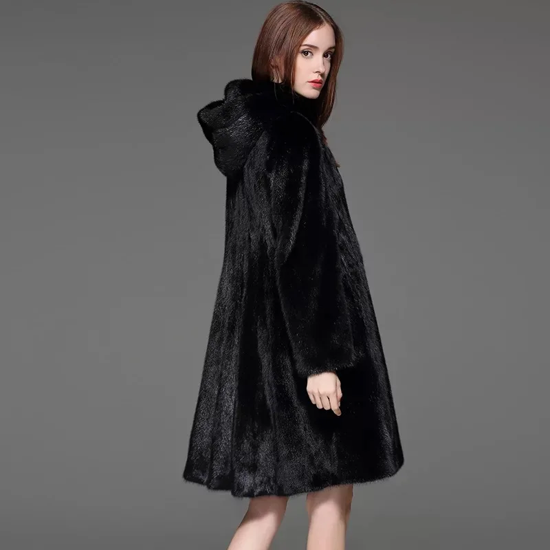2021 брендовая роскошная женская куртка из натурального меха норки длинный стиль с
