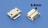 10pcs micro usb mini connector 5pin 6 4mm short needle 5p dip2 data port charging port mini usb connector for mobile end plug