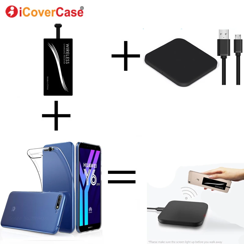 Qi Беспроводное зарядное устройство для huawei Y9 чехол мобильные аксессуары внешний аккумулятор беспроводной зарядный приемник для huawei Y6 Y9