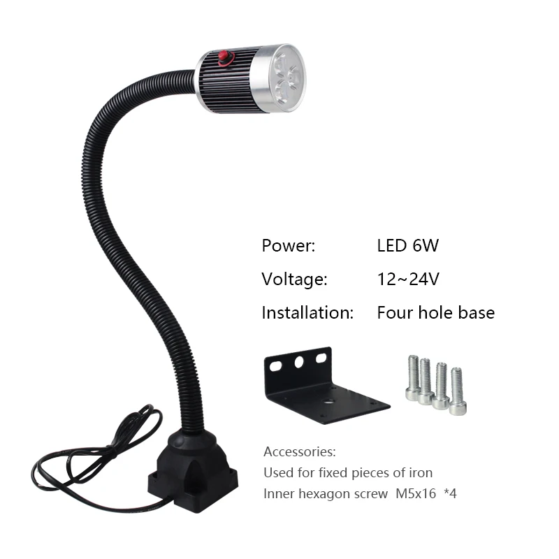 LED 6W 12-24V b Светодиодный ЧПУ Свет gooseneck светильники для швейной машинки Светодиодный светильник 24 В 220 В 36 в 9 Вт супер яркий токарный станок рабочее освещение настольные лампы - Цвет: LED 6W 12-24V b