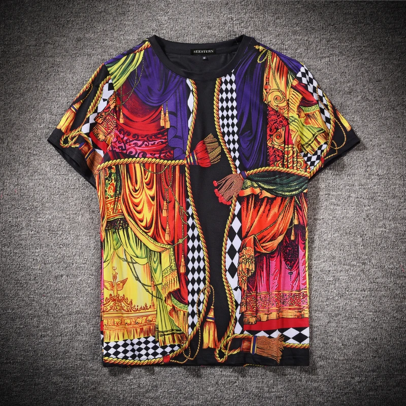 Бренд seesterer Мужская футболка с принтом трос ромбовидная сетка для отдыха ночного