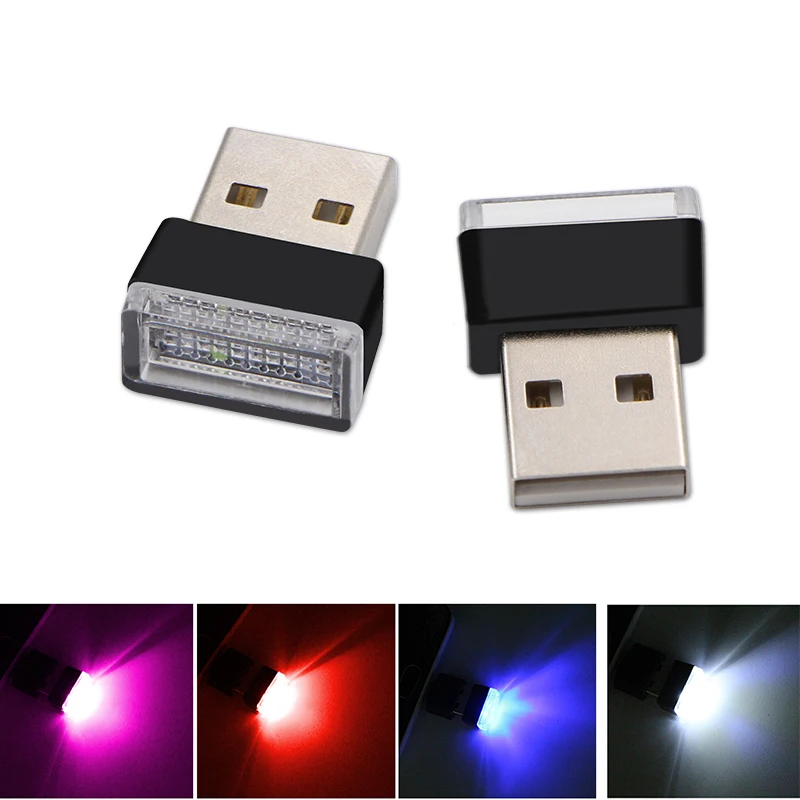 1 шт. автомобильные USB светодиодные атмосферные огни декоративная лампа