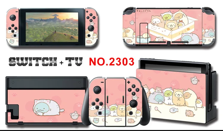 Для nintendo Switch Pain sticker консоль Dock Joy Con полное покрытие цветной бумажной кожи Закаленное стекло протектор экрана от 2000-2305