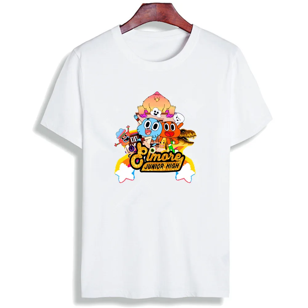 Мода Kawaii TShirt Gumball удивительный мир мультфильм печатных хлопок футболки Повседневная футболка с круглым вырезом унисекс - Цвет: 7