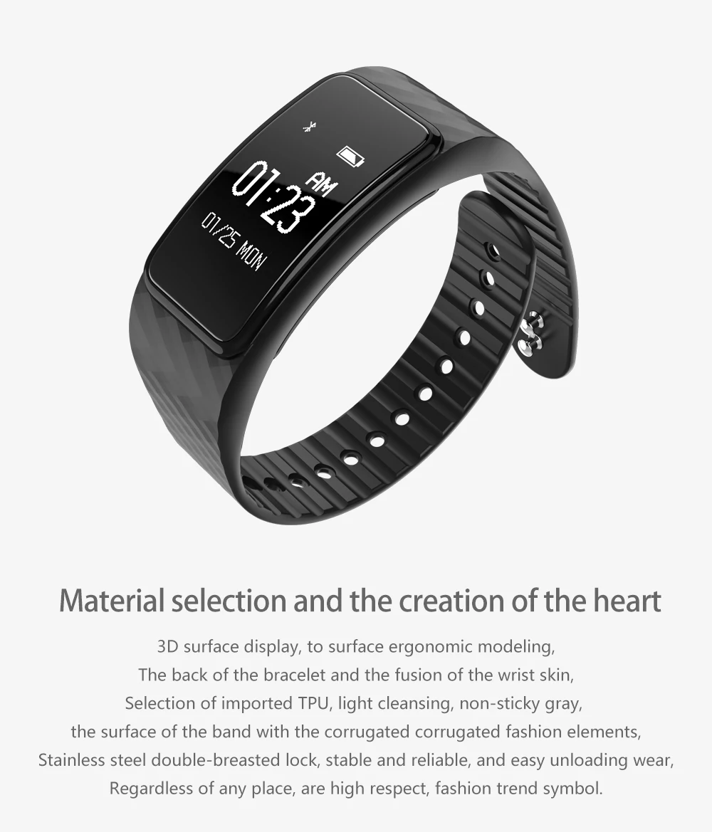 Rundoing N101 смарт-браслет IP67 водонепроницаемый монитор сердечного ритма Смарт