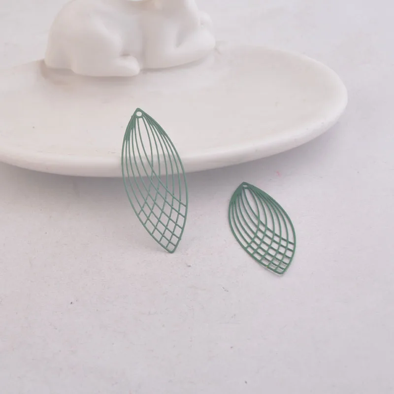 Green 50 шт. AC8987 15 мм* 40 мм Большие Овальные Подвески Diy Ювелирные компоненты - Окраска металла: Green