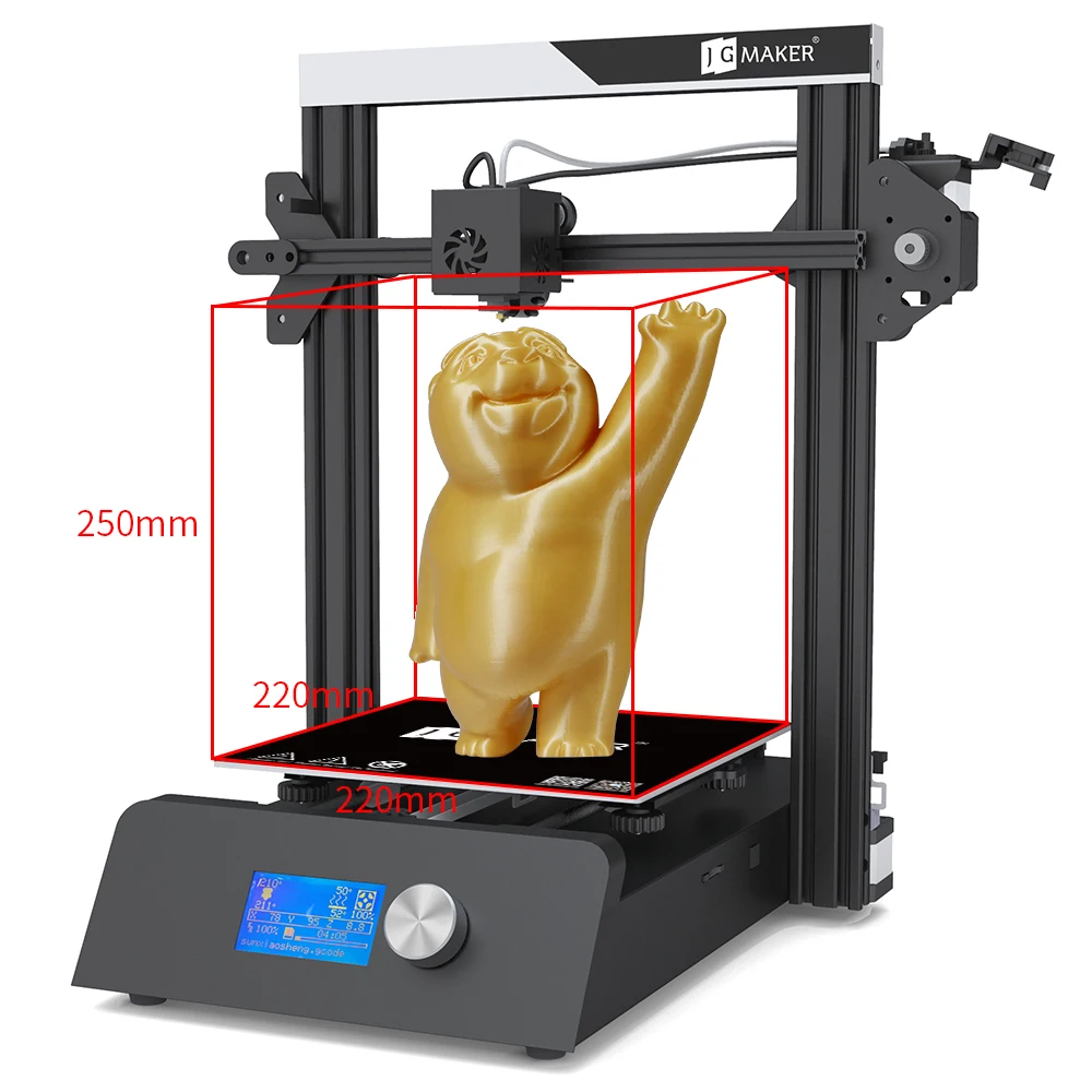 3D принтер JGMAKER Magic высокая точность большой размер сборки 220x220x250 мм возобновление
