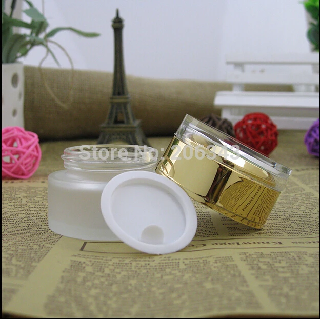 20 г Матовая Стеклянная банка для крема косметический контейнер с блестящей