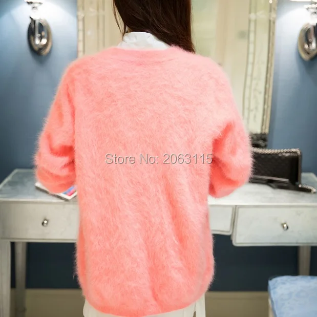 Woman Plush mink cashmere sweater warm long cardigan free shipping I can do any size and color J63 |