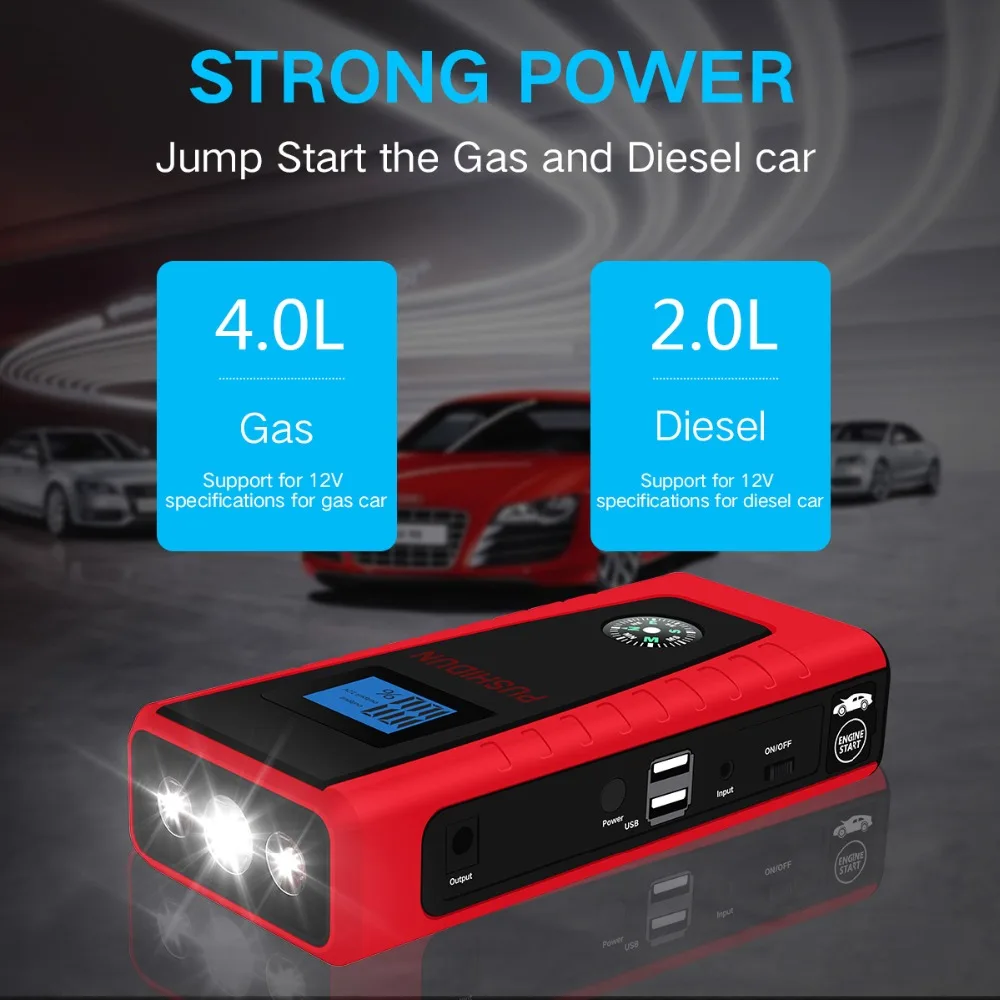 60000mAh 12V джамп стартер пусковое устройство для автомобиля бустер автомобильное