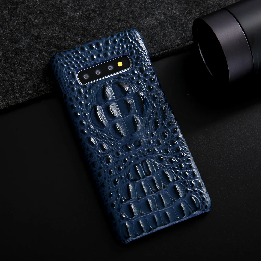 Модные Роскошные 3D крокодил из натуральной кожи чехол для Samsung Galaxy S8 S9 Plus Note 8 Note 9 S10 плюс задняя крышка