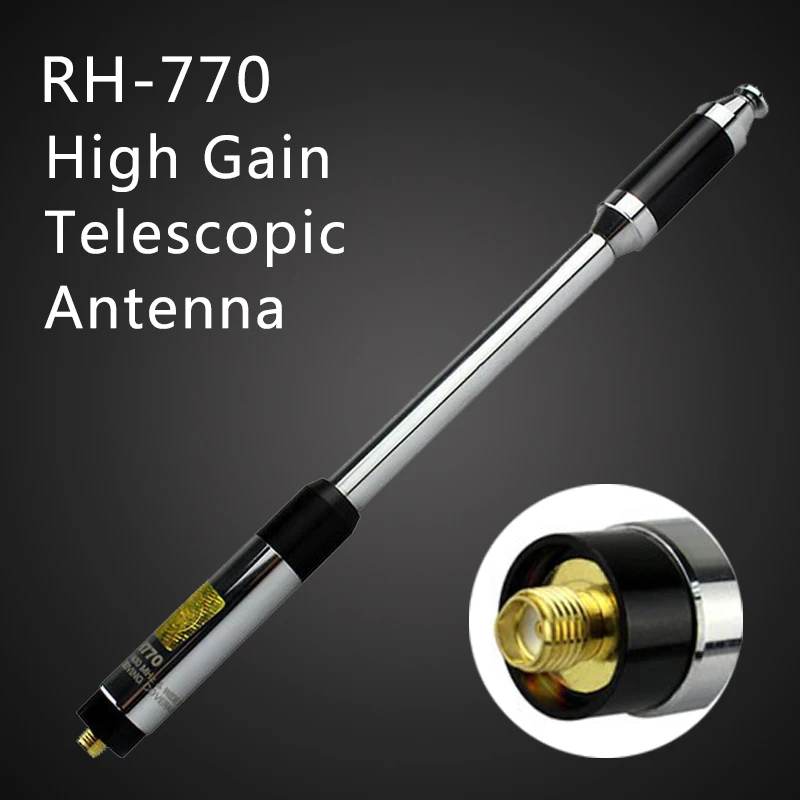 Abbree 770 SMA телескопическая антенна Dual Band 144/430 МГц с высоким коэффициентом усиления