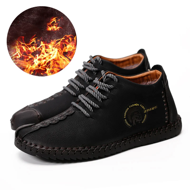 6016black Ботинки; Мужская зимняя обувь; мужские зимние ботинки; мужская обувь на плоской подошве со шнуровкой; Botines Hombre Zapatos De Hombre - Цвет: 6016black