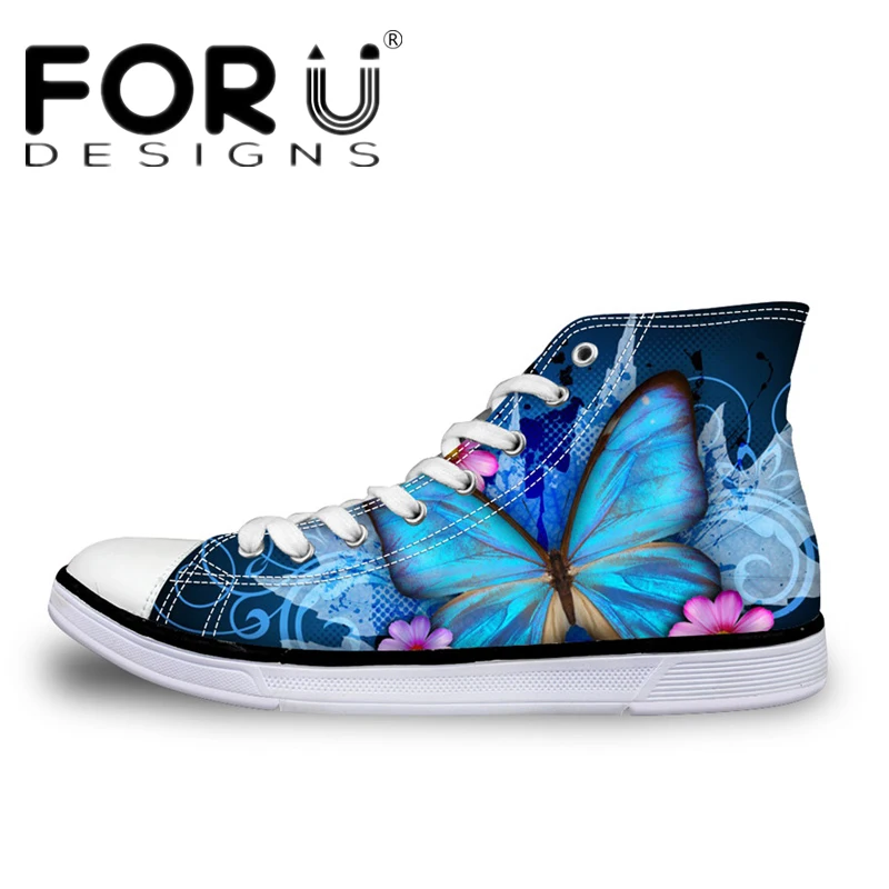 FORUDESIGNS/женские кроссовки; коллекция года; парусиновая обувь с высоким берцем и принтом животных; повседневная обувь на плоской подошве; женская обувь на шнуровке