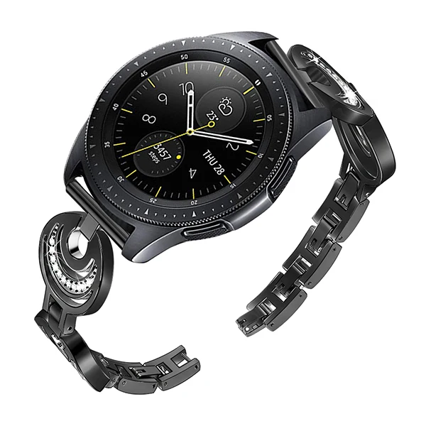 Black Женский ремешок для часов из нержавеющей стали для samsung Galaxy Watch 42 мм/Active 2 40 мм 40 мм быстроразъемный ремешок ювелирные изделия с бриллиантами - Цвет ремешка: Black