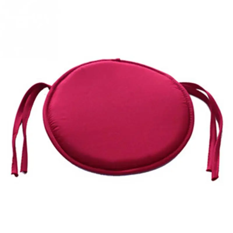 dark red 38 см x 38 см простой стиль Портативный Крытый обеденный сад патио Дом Офис Кухня круглые подушки для сиденья кресла подушки с четырьмя галстуками - Цвет: dark red