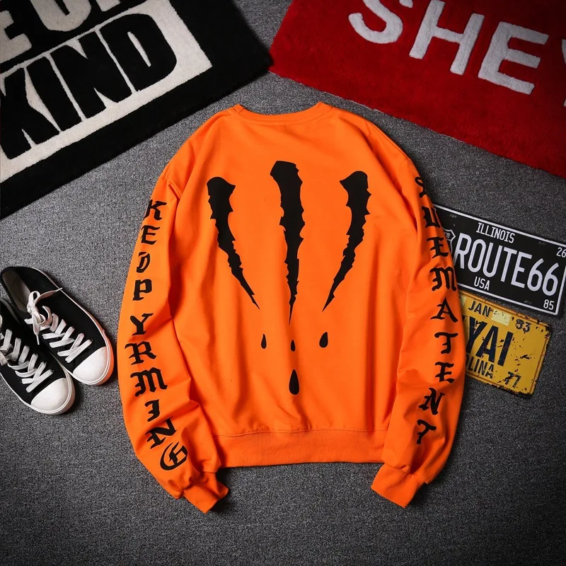 Модные брендовые толстовки с капюшоном в стиле хип-хоп рукавом от царапин