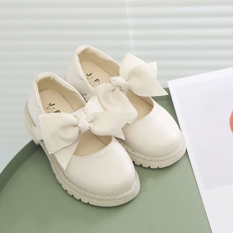 2019 весна и осень новая обувь детская принцесса мягкая подошва обувь|Кожаная