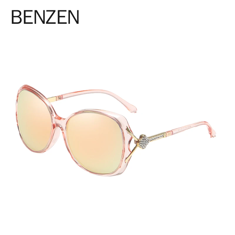BENZEN, роскошные, стразы, солнцезащитные очки для женщин, фирменный дизайн, новинка, женские солнцезащитные очки, Ретро стиль, овальные оттенки, oulo, УФ-защита, 6615 - Цвет линз: PINK