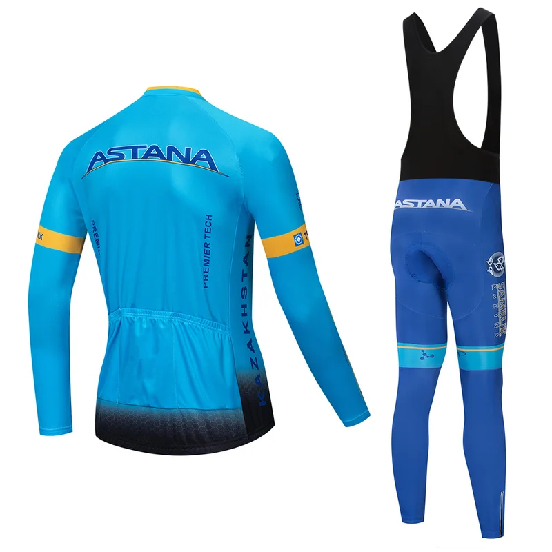 Весна Осень 2019 команда Астаны длинный рукав Велоспорт Джерси Ropa дышащая одежда