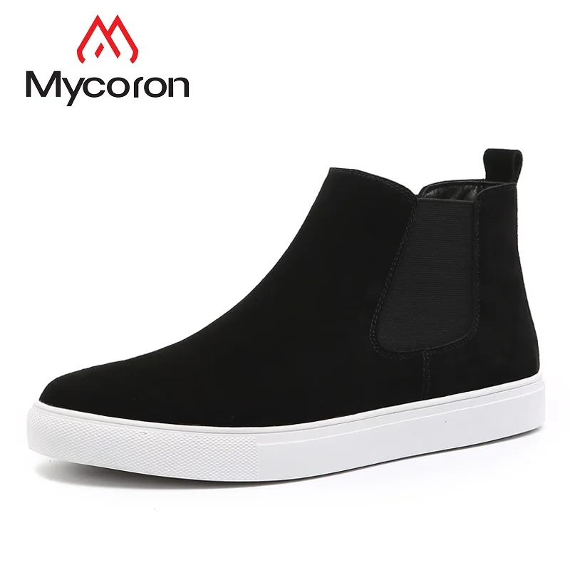 MYCORON/2018 г. брендовые зимние ботинки Новые Модные ботильоны Челси из натуральной