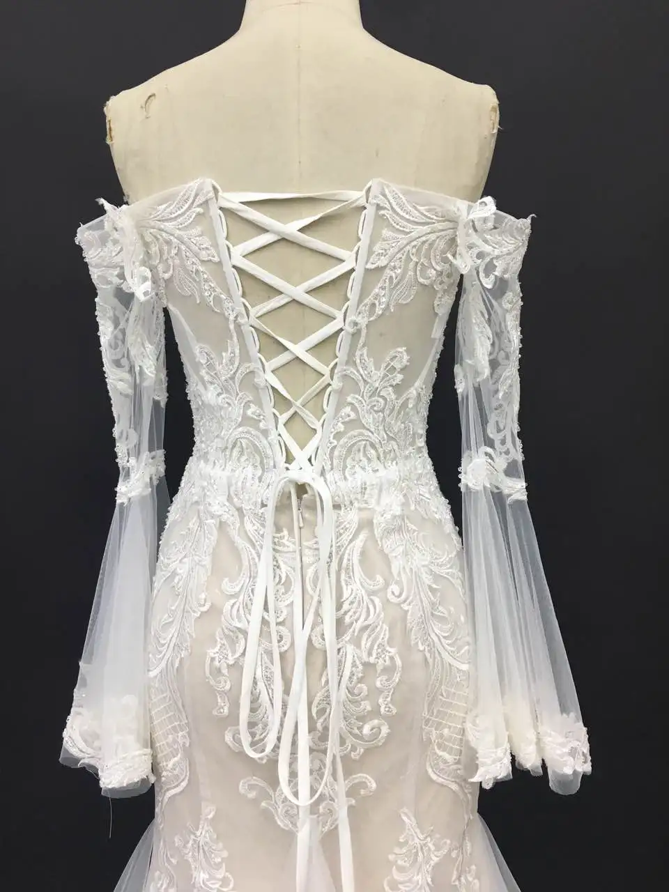 CloverBridal высокое качество 2017 популярное платье русалка 3D кружева полные рукава в