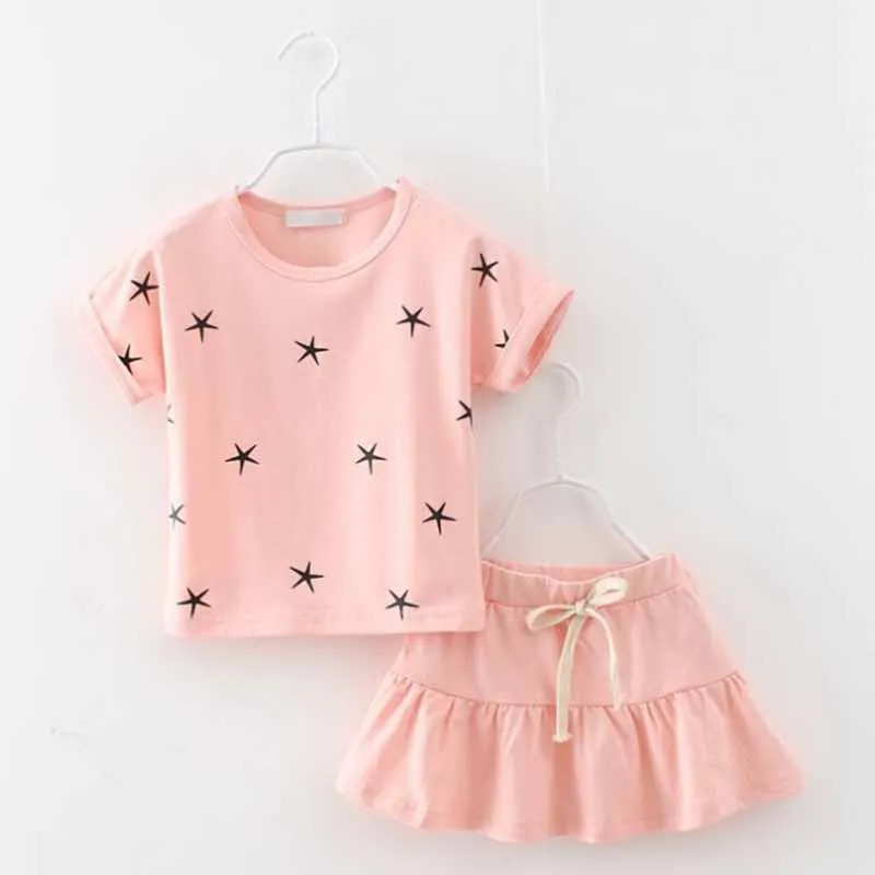 Лето 2017 г. маленьких Обувь для девочек одежда отдыха костюм юбка модная комплект