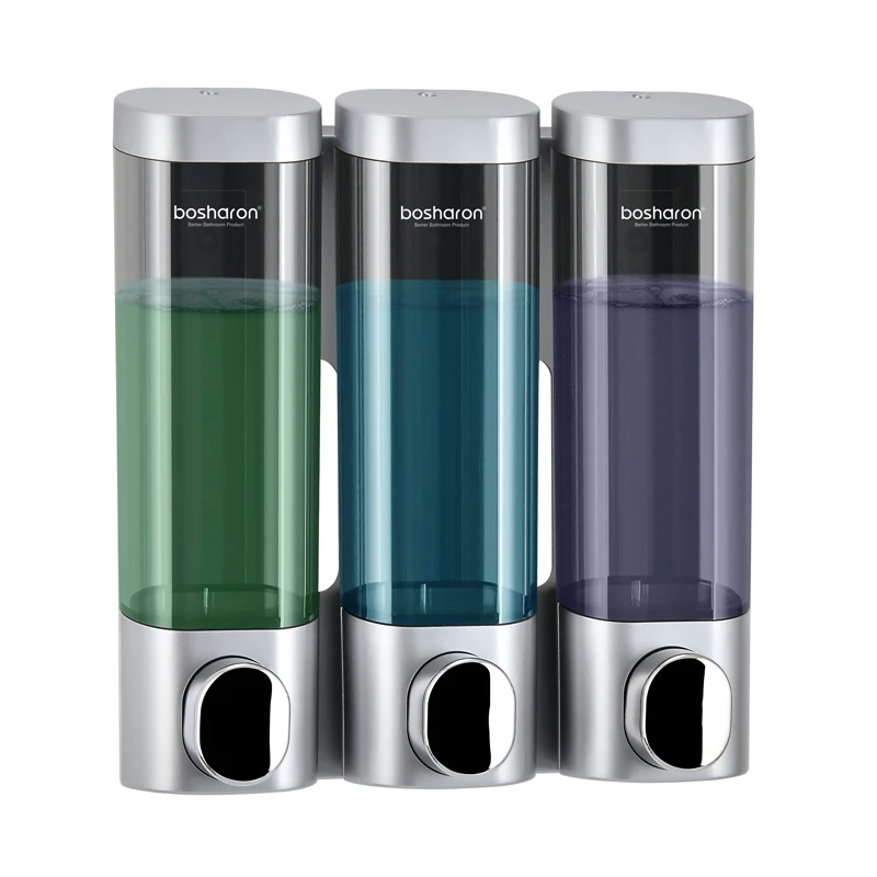 B-6093 Silver Gray Дозатор жидкого мыла без запаха здоровые пластиковые бутылочки для геля для душа дозаторы шампуня настенные моющие средства дезинфицирующее средство для рук Бутылка для дома - Цвет: B-6093 Silver Gray
