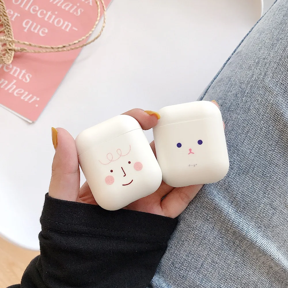 Чехол для AirPods с милым смайликом Мягкий силиконовый чехол Bluetooth беспроводной Чехол для наушников чехол для Airpods funda