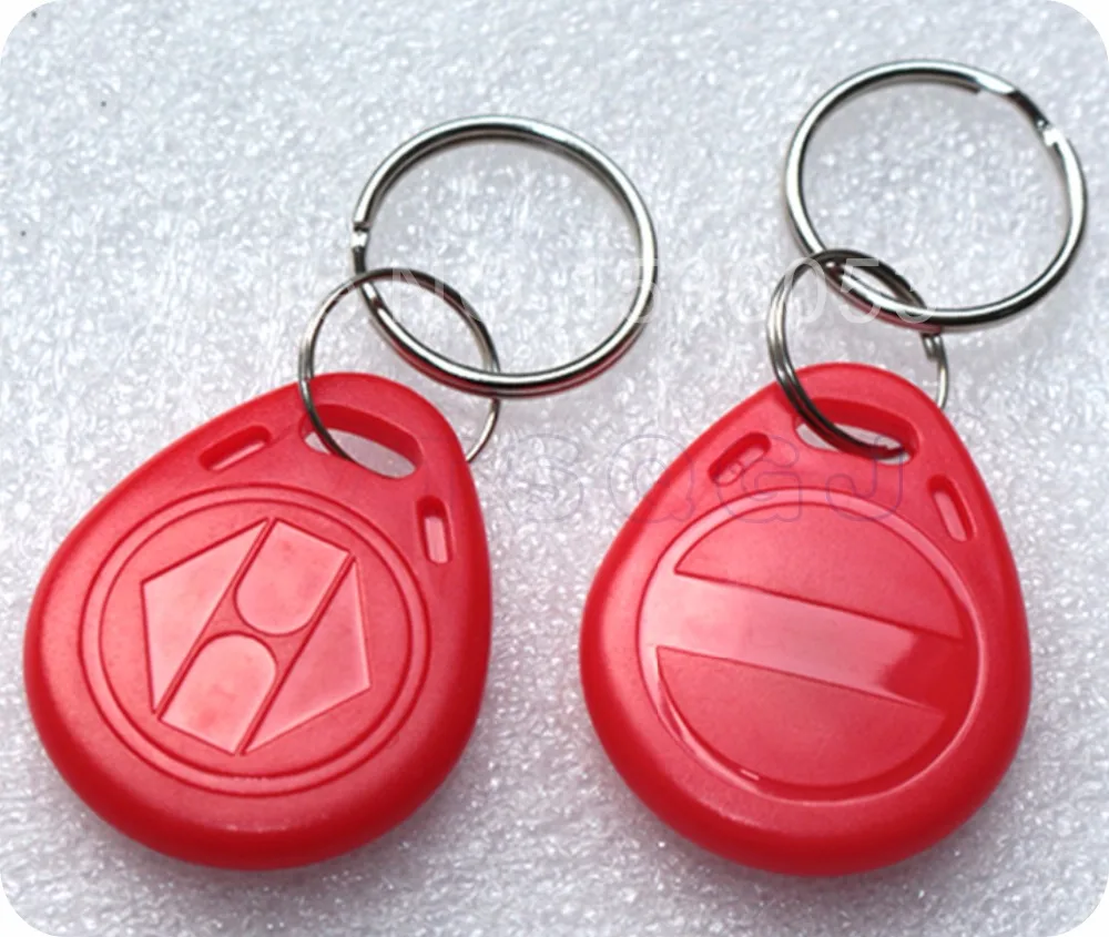 (100PCS) Top Quality 6 Different Color TK4100(EM4100) 125KHz Waterproof RFID Tag NO.2 ID Keyfob Keychain For Access control |