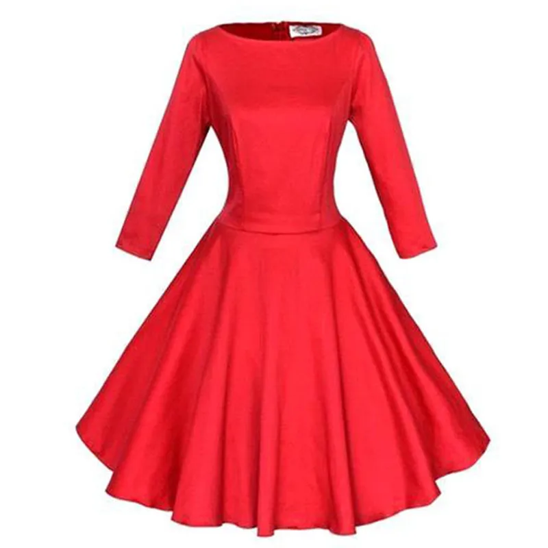 Женское винтажное платье MisShow Осеннее повседневное вечернее с длинным рукавом 50s