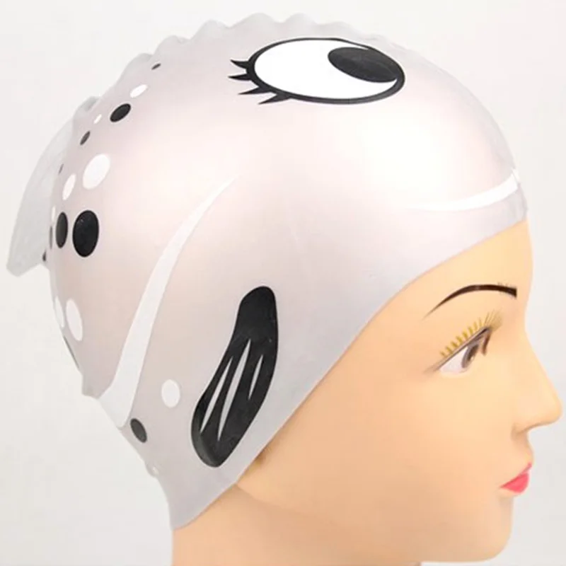 Детская силиконовая шапочка для плавания с забавной рыбкой детская купания