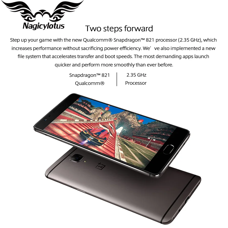 Совершенно аппарат не Привязанный к оператору сотовой связи 6 ГБ 128 OnePlus 3T A3010 смартфон 5,5 дюймов FHD экран Android Snapdragon 821 16MP NFC Android мобильного телефона