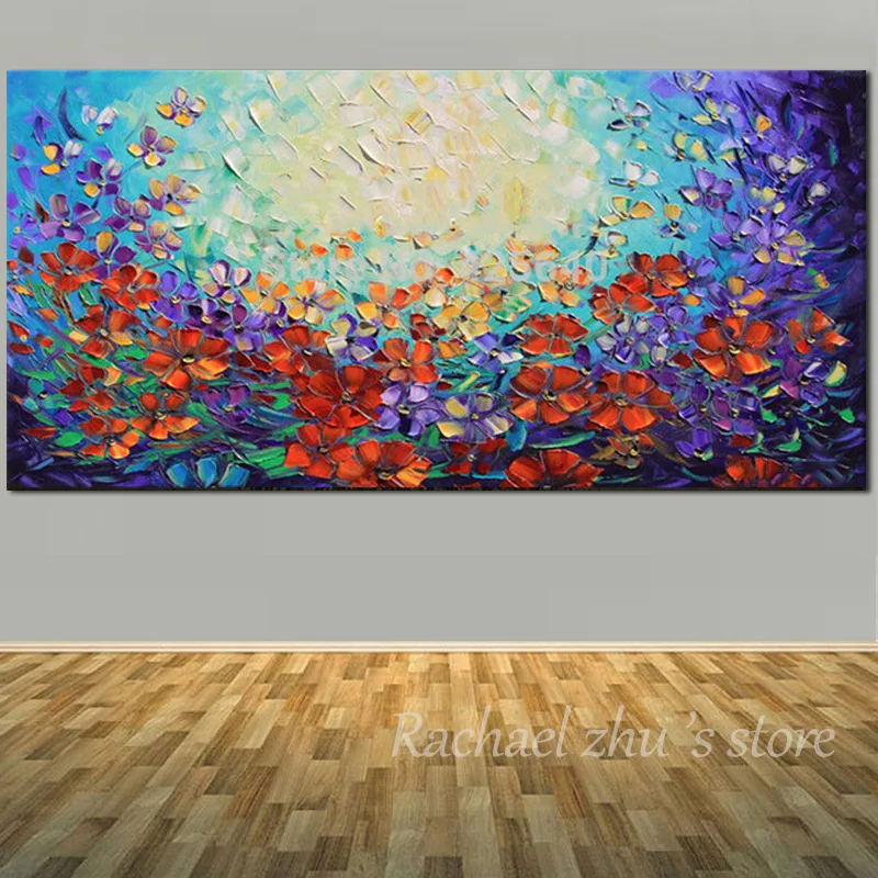 Ручная роспись Абстрактная художественная палитра нож фиолетовый и красный