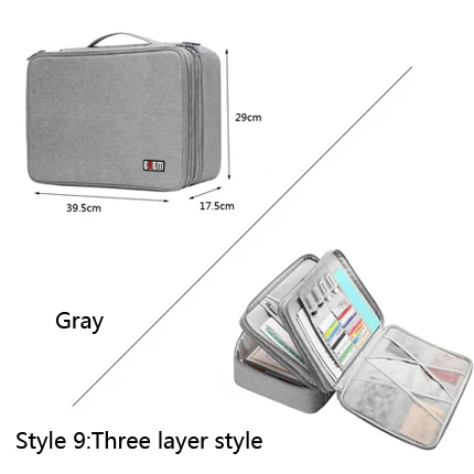 Style 9 Gray BUBM органайзер для документов хранение билетов на встречи один или двойной или 3 слоя, медальон или нет 10 стилей 3 цвета - Цвет: Style 9 Gray