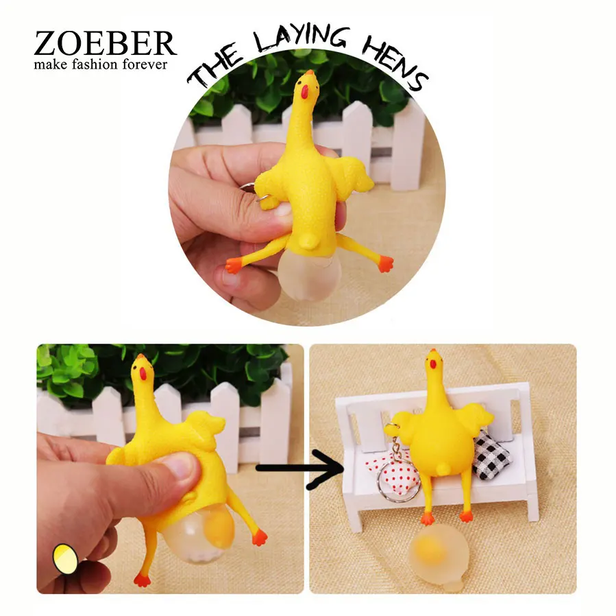 ZOEBER Новый Забавный детский брелок с животными куриное яйцо куры несушки