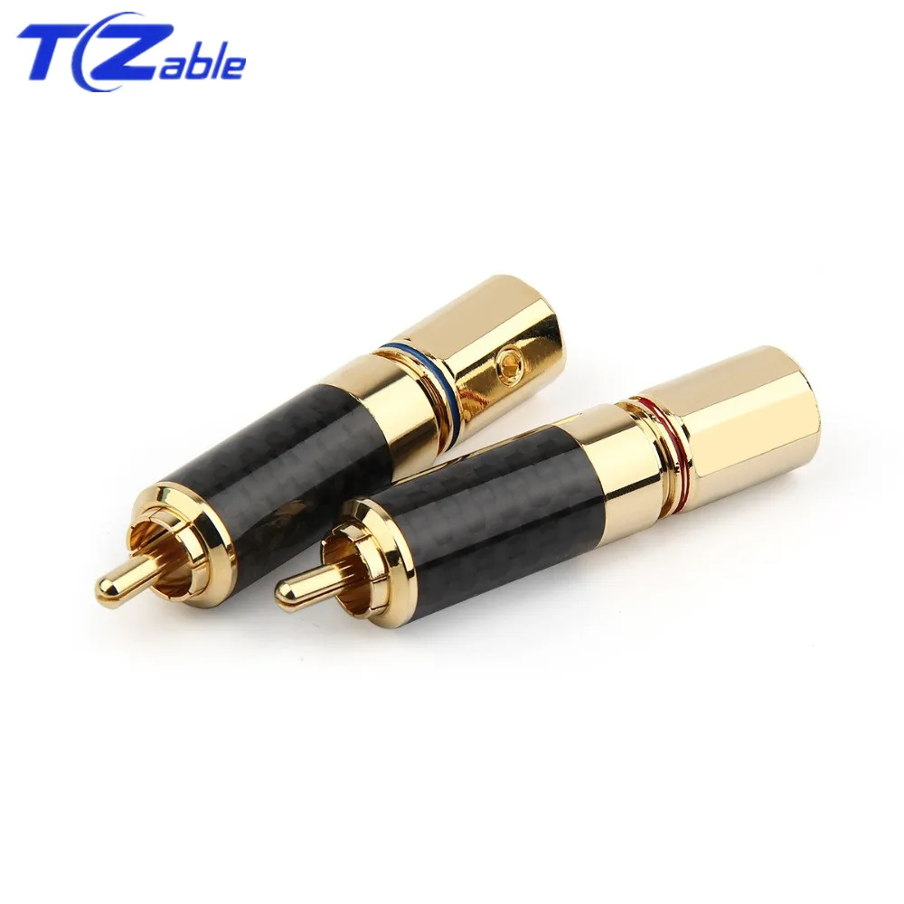 RCA HiFi аудио разъем динамик штекер DIY припой разъем для сращивания проводов адаптер углеродное волокно медь динамик терминал RCA штекер
