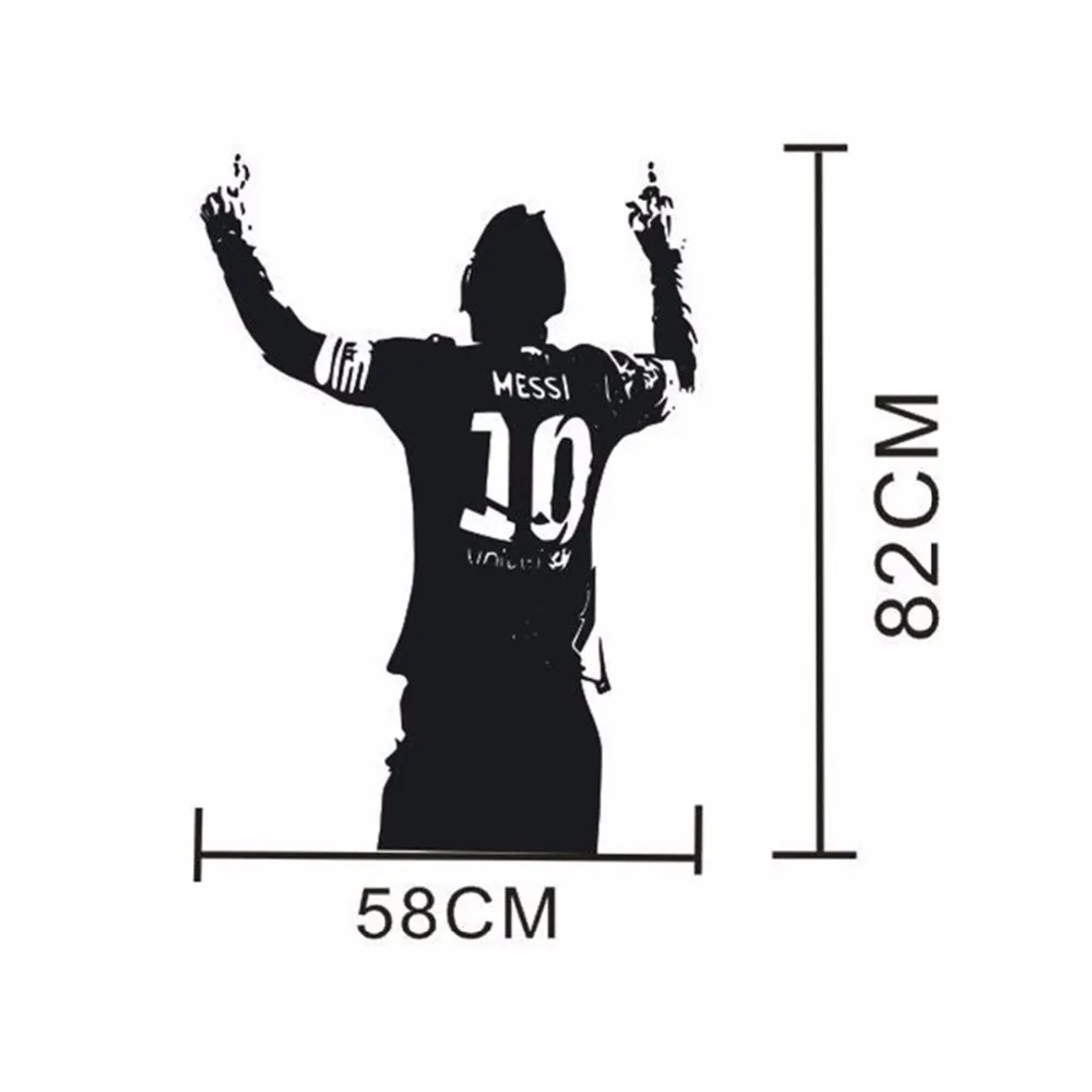 

Black PVC Huge Football Star Lionel Messi Figure Wall Sticker Vinyl DIY Kids Living Room Wall Sticker Decals For Soccer Lovers