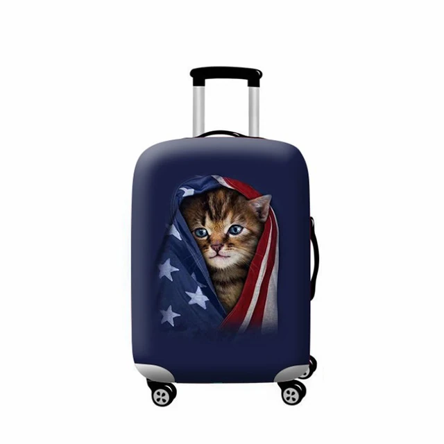 Quilt cat HMUNII милый узор толстый дорожный костюм чехол защитный чехол на чемодан чехол Аксессуары для путешествий Эластичный Чемодан пылезащитный чехол - Цвет: Quilt cat
