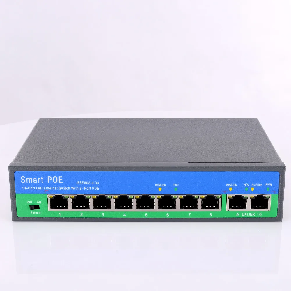 YiiSPO сетевой коммутатор питания через Ethernet локальная сеть с 4+ 2/8+ 2 Порты 10/100 Мбит/с Порты IEEE 802,3 af/at стандартная POE 48V выход для POE камера
