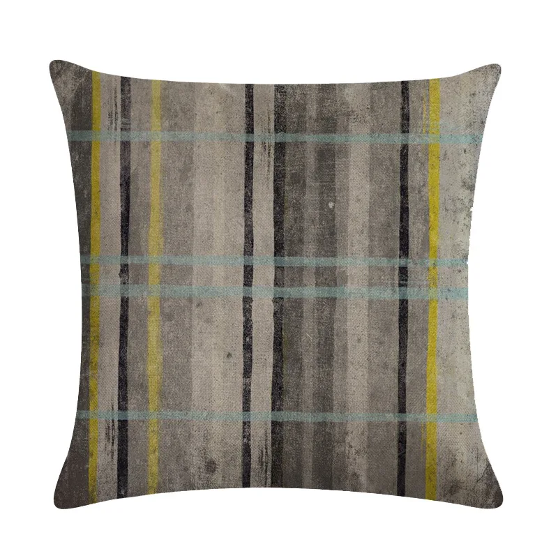 

Iridescent color Art Pillowcase 45x45cm Cotton Linen lattice Throw Pillow Cover Stripe Cushion Cover